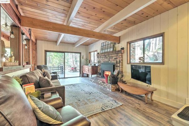 Fireplace, Interior, Living room, Wooden Beams, Wooden Ceilings, Wood Texture Flooring, Wooden Walls