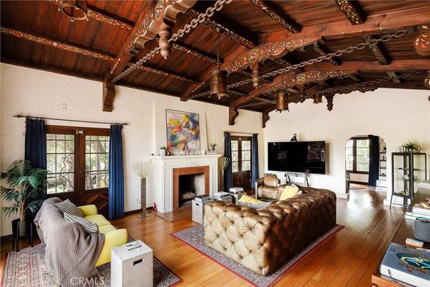 Fireplace, Interior, Living room, Wooden Beams, Wooden Ceilings, Wood Texture Flooring