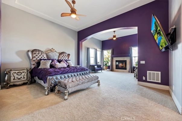 Bedroom, Fireplace, Interior
