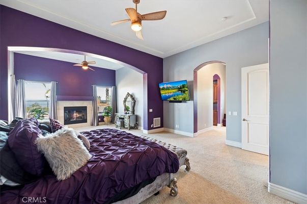 Bedroom, Fireplace, Interior