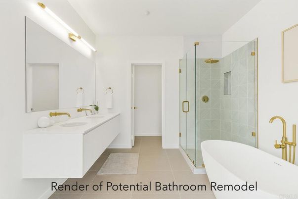 Bathroom, Dual Sink Vanities, Glass Shower, Interior
