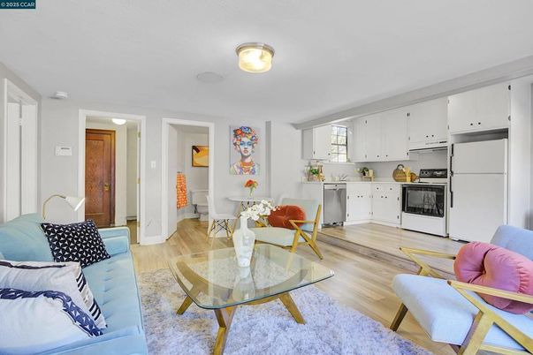 Interior, Kitchen, Living room, Stainless Steel Appliances, Wood Texture Flooring
