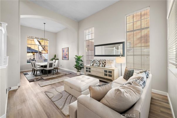 Dining room, Interior, Living room, Pendant Lights, Wood Texture Flooring