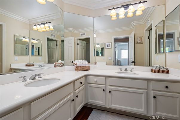 Bathroom, Dual Sink Vanities, Interior, Wood Texture Flooring