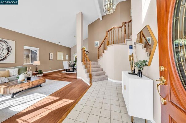 Dining room, Interior, Living room, Recessed Lighting, Wood Texture Flooring