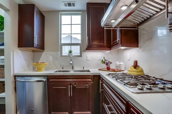 Interior, Kitchen, Marble Walls, Stainless Steel Appliances