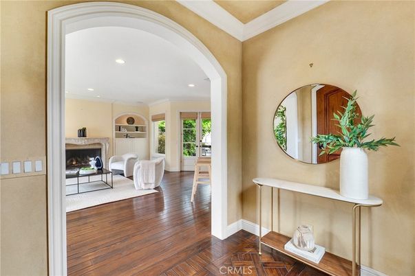 Fireplace, Interior, Recessed Lighting, Wood Texture Flooring