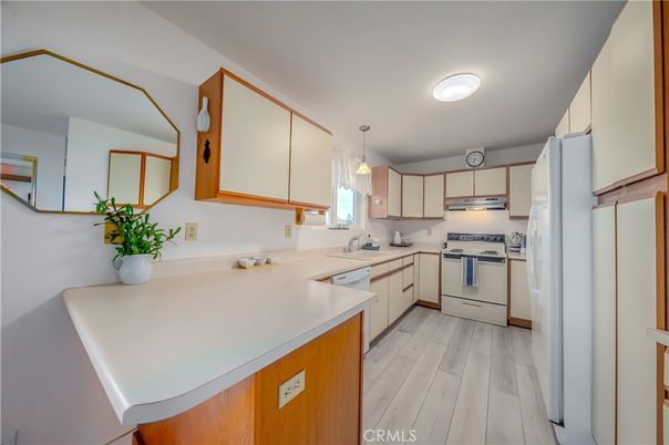 Interior, Kitchen, Pendant Lights, Stainless Steel Appliances, Wood Texture Flooring
