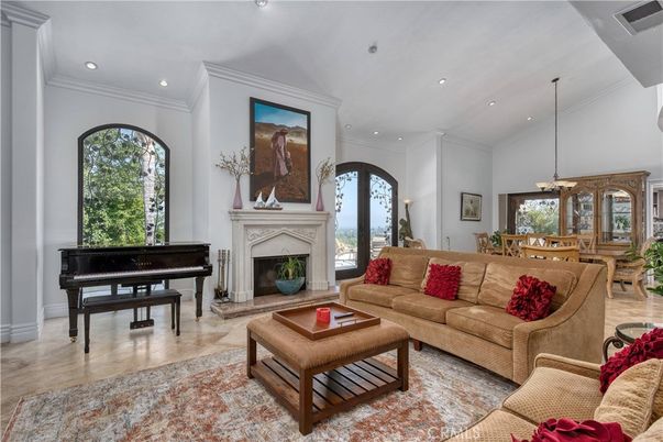 Dining room, Fireplace, Interior, Living room, Pendant Lights, Piano, Recessed Lighting