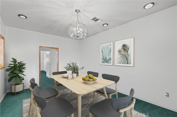 Chandelier, Dining room, Interior, Recessed Lighting