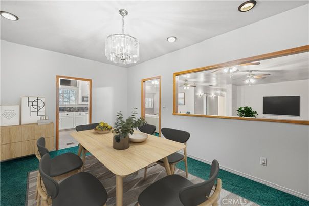Chandelier, Dining room, Interior, Recessed Lighting