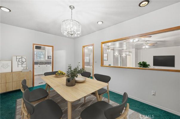 Chandelier, Dining room, Interior, Recessed Lighting