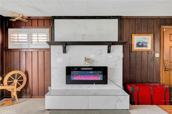 Fireplace, Interior, Marble Walls, Wooden Walls