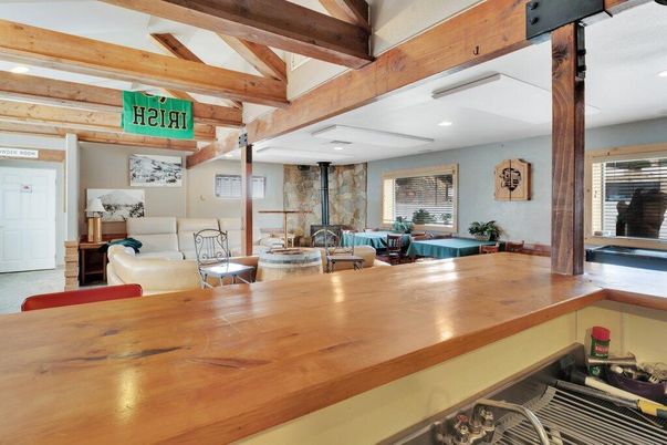Interior, Recessed Lighting, Stone Walls, Wooden Beams