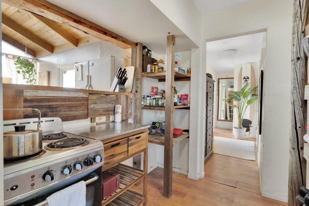Interior, Kitchen, Stainless Steel Appliances, Wooden Beams, Wooden Ceilings, Wood Texture Flooring