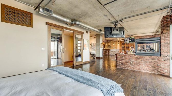 Interior, Pendant Lights, Stone Walls, Wood Texture Flooring