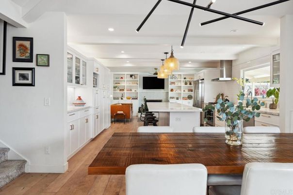 Home Office, Interior, Pendant Lights, Recessed Lighting, Wood Texture Flooring