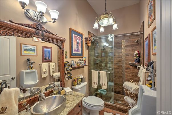 Bathroom, Glass Shower, Interior, Pendant Lights