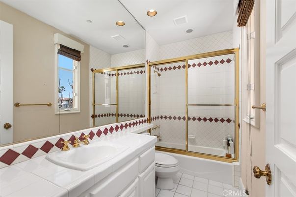 Bathroom, Glass Shower, Interior, Recessed Lighting, Tile Countertops