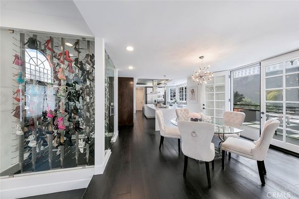 Dining room, Interior, Pendant Lights, Recessed Lighting, Wood Texture Flooring