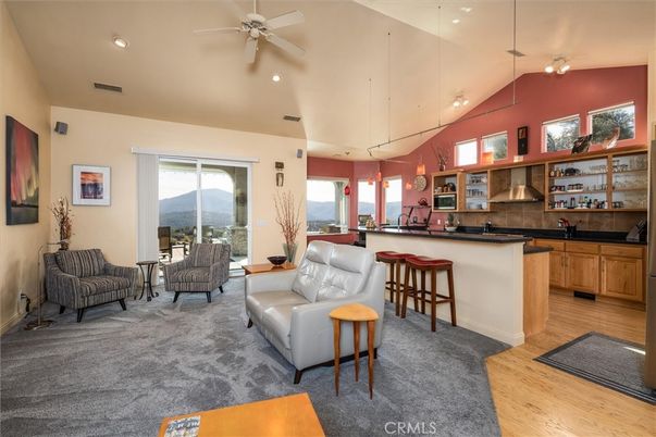 Interior, Kitchen, Living room, Pendant Lights, Recessed Lighting, Wood Texture Flooring