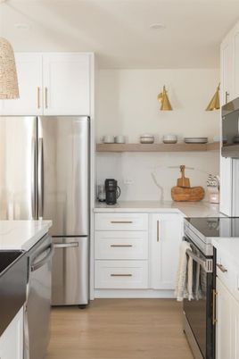 Interior, Kitchen, Stainless Steel Appliances, Wood Texture Flooring