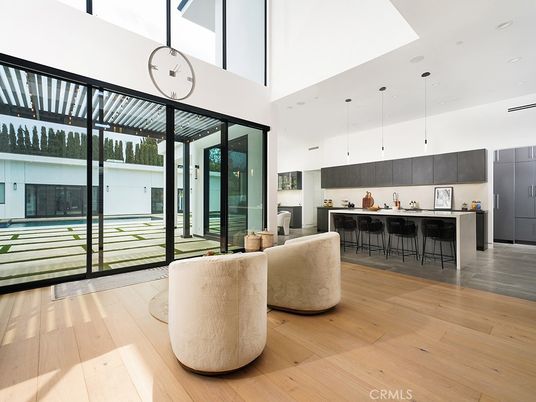 Interior, Kitchen, Pendant Lights, Wood Texture Flooring
