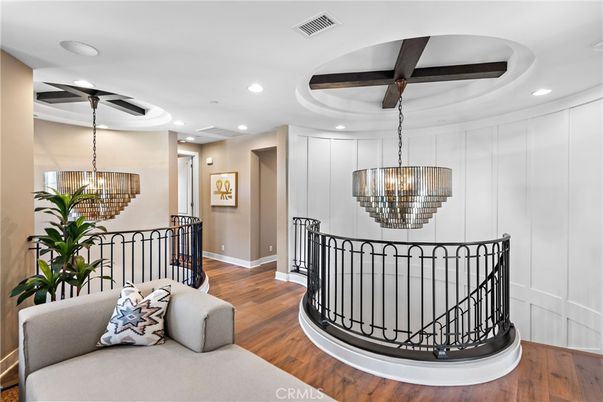Chandelier, Interior, Recessed Lighting, Wood Texture Flooring
