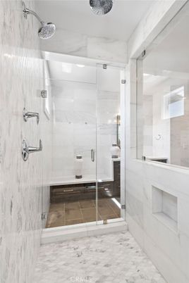 Bathroom, Glass Shower, Interior, Marble, Marble Walls