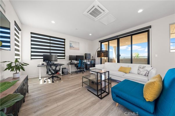 Home Office, Interior, Living room, Recessed Lighting, Wood Texture Flooring
