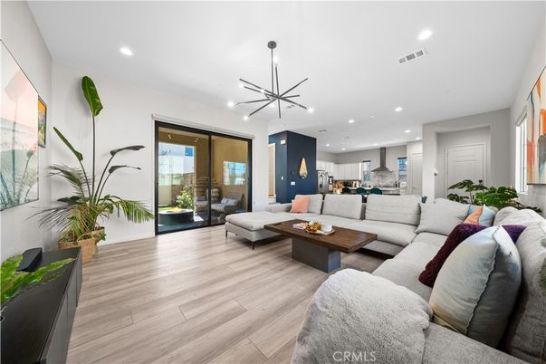 Interior, Kitchen, Living room, Pendant Lights, Recessed Lighting, Wood Texture Flooring