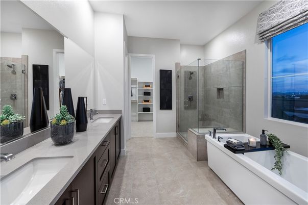 Bathroom, Dual Sink Vanities, Glass Shower, Interior