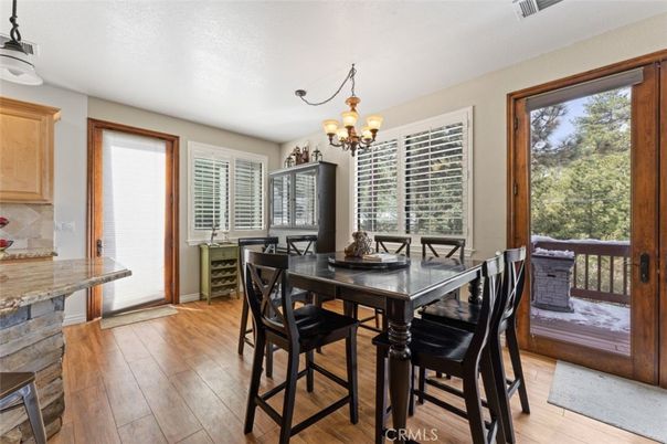 Chandelier, Dining room, Interior, Wood Texture Flooring