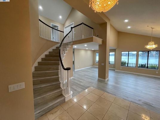 Chandelier, Interior, Recessed Lighting, Wood Texture Flooring