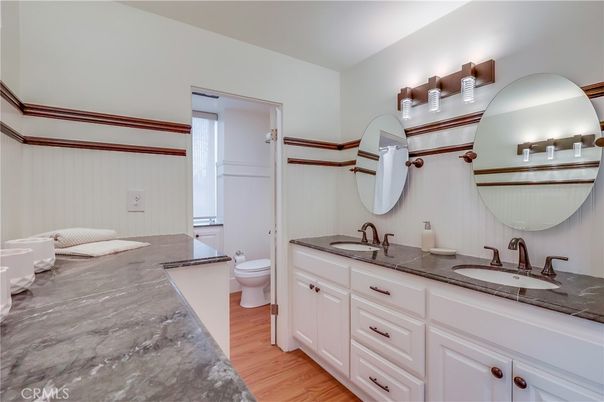 Bathroom, Dual Sink Vanities, Interior, Wood Texture Flooring