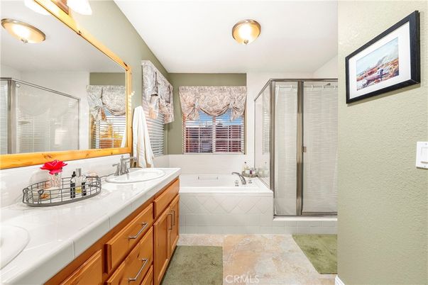 Bathroom, Dual Sink Vanities, Glass Shower, Interior, Tile Countertops