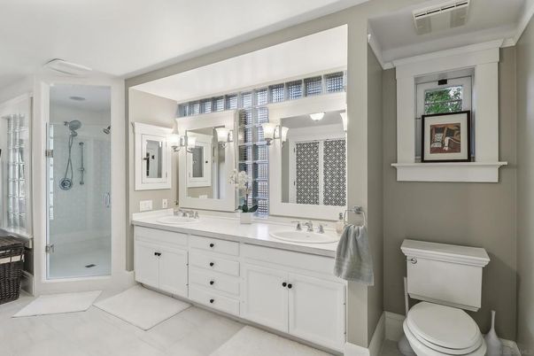 Bathroom, Dual Sink Vanities, Glass Shower, Interior