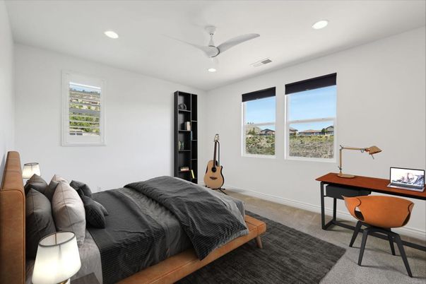Bedroom, Home Office, Interior, Recessed Lighting, Water