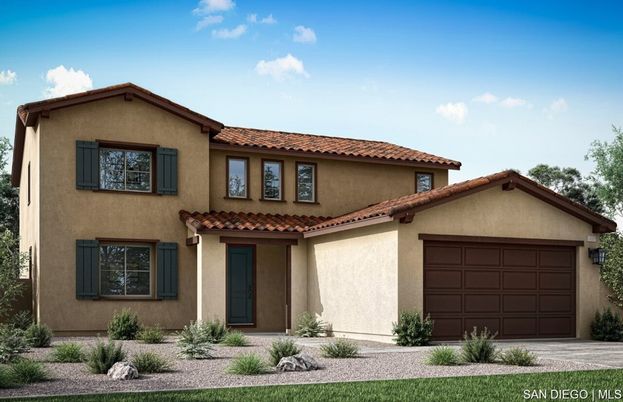 Attached, Exterior, Facade, Mediterranean