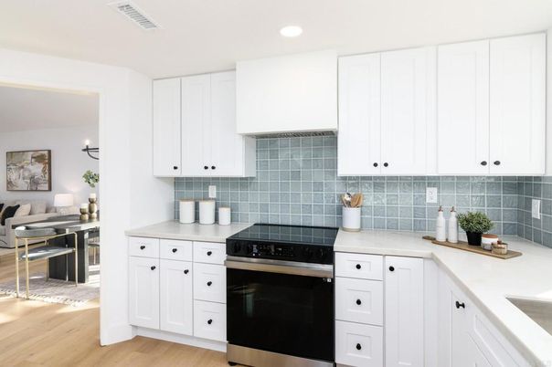 Dining room, Interior, Kitchen, Recessed Lighting, Stainless Steel Appliances, Wood Texture Flooring