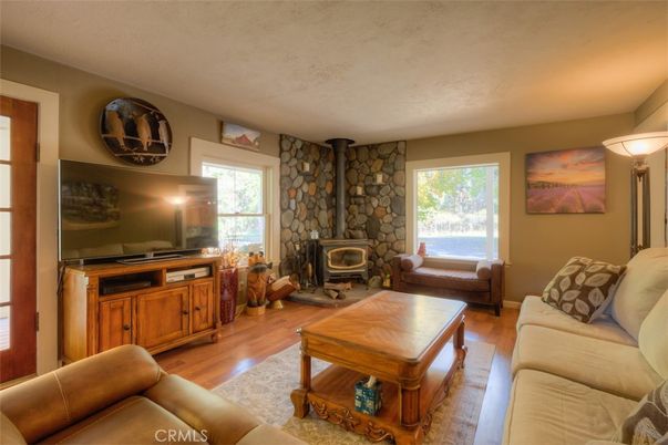 Fireplace, Interior, Living room, Stone Walls, Wood Texture Flooring