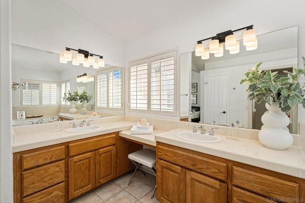 Bathroom, Dual Sink Vanities, Interior, Tile Countertops