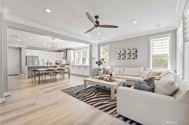 Interior, Kitchen, Living room, Pendant Lights, Recessed Lighting, Wood Texture Flooring