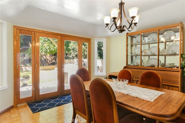 Chandelier, Dining room, Interior, Wood Texture Flooring
