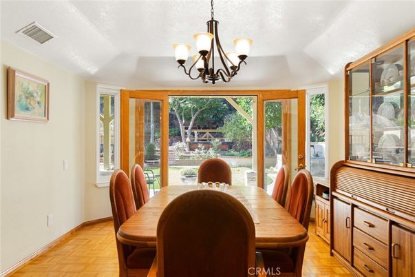 Chandelier, Dining room, Interior, Wood Texture Flooring