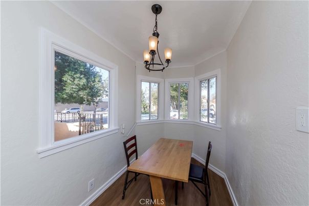 Chandelier, Dining room, Interior, Wood Texture Flooring