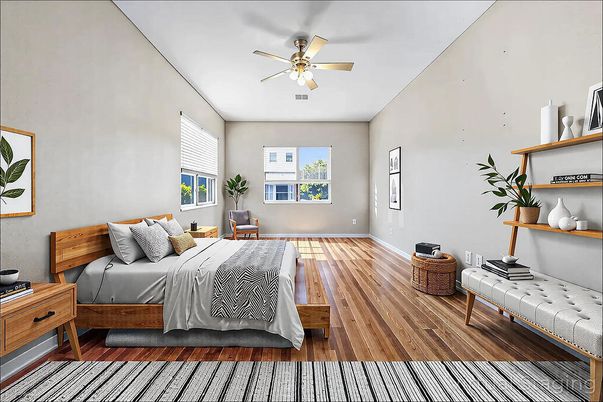 Bedroom, Interior, Wood Texture Flooring