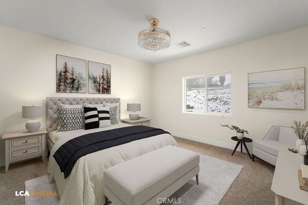 Bedroom, Chandelier, Interior, Recessed Lighting