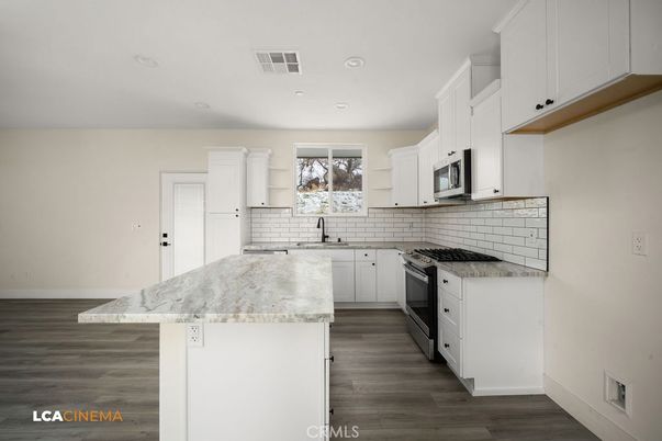 Interior, Kitchen, Recessed Lighting, Wood Texture Flooring