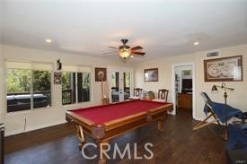 Billiard Table, Game Room, Interior, Recessed Lighting, Wood Texture Flooring
